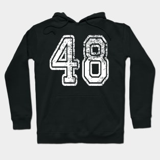 Number 48 Grungy in white Hoodie